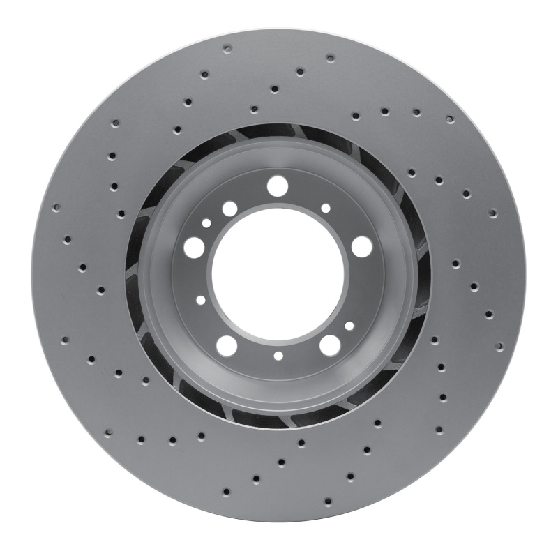 Porsche 911 Brake Rotor (1) - Left Rear - R1 Concepts - GeoSPEC Coated - Drilled - `99-`23